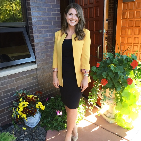 yellow jacket dress